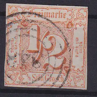 Ziffer ½ Sgr. mit Nummernstempel 348(= Gräfentonna)