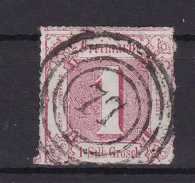 Ziffer 1 Sgr. mit Nummernstempel 77 (= Wächtersbach)