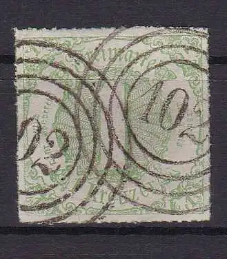 Ziffer 1 Kr. mit Nummernstempel 102 (= Butzbach)