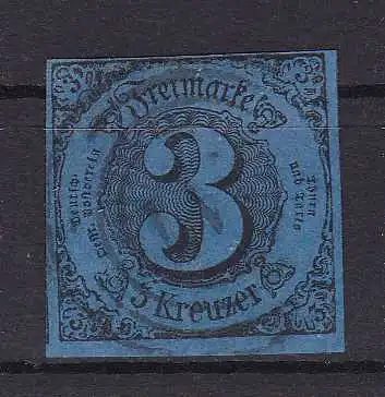 Ziffer 3 Kr. mit Nummernstempel 117 (= Griesheim)