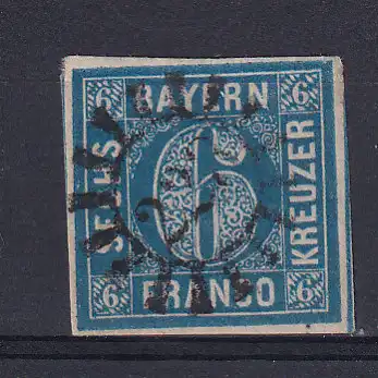 Wertziffer 6 Kr. mit Mühlradstempel 223 (= Senden)