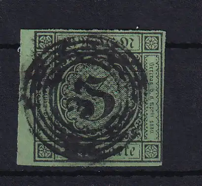 Ziffer 3 Kr. mit Nummernstempel 37 (= Endingen), signiert SEEGER