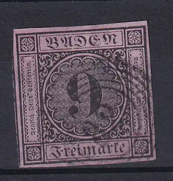 Ziffer 9 Kr. mit Nummernstempel 82 (= Lenzkirch)