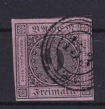 Ziffer 9 Kr. mit Nummernstempel 153 (= Waldshut)