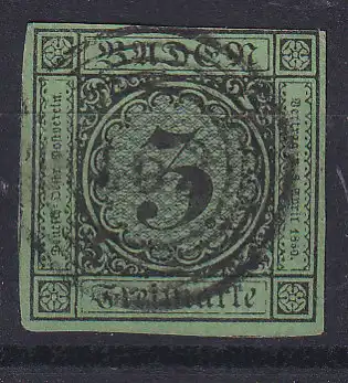 Ziffer 3 Kr. mit Nummernstempel 162 (= Zell a.H.)