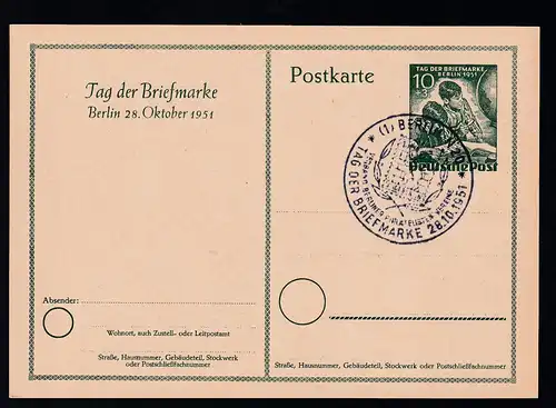 Tag der Briefmarke 1951 mit Sonderstempel