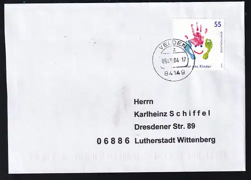 Für uns Kinder 2004 auf Brief