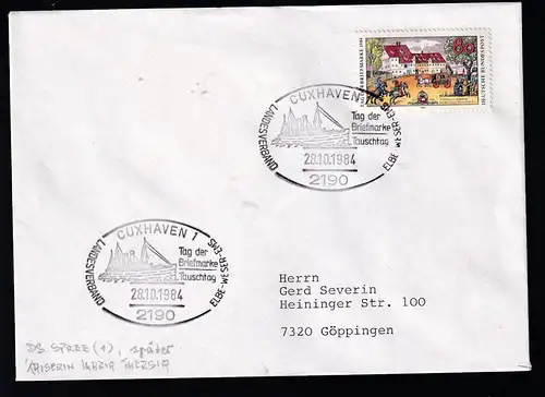 CUXHAVEN 1 2190 LANDESVERBAND ELBE-WESER-EMS Tag der Briefmarke Tauschtag 28.10.1984 