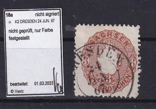 Wappen 3 Ngr. mit K2 DRESDEN 24 JUN 67