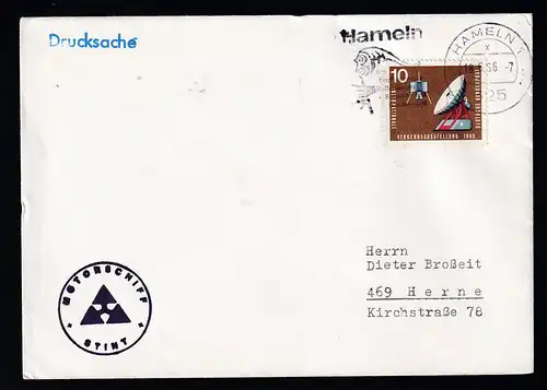 OSt. Hameln 16.6.66 + K1 MOTORSCHIFF STINT auf Brief