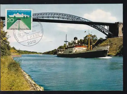 BRUNSBÜTTEL 2212 BRIEFMARKEN AUSSTELLUNG 75 JAHRE NORD-OSTSEE-KANAL 21.6.1970