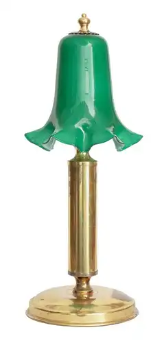 Art Deco Tischlampe "GREEN DWARF" Messinglampe Einzelstück Unikat