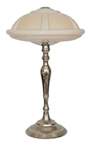 Art Deco Lampe Tischleuchte Tischlampe "SPACE NEEDLE" Chrom Bauhaus 60cm