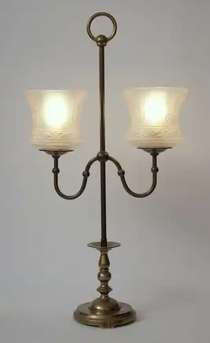 Jugendstil Lampe Bibliothekenlampe Leselampe Bouilotte Messinglampe Leuchte