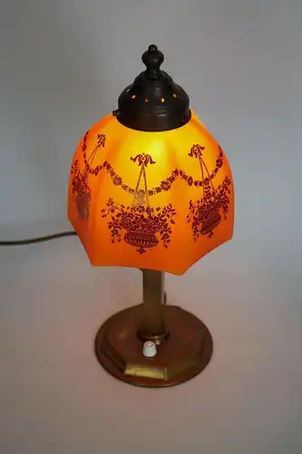 Jugendstil Art Deco Lampe Tischlampe Messinglampe 1920 Tischleuchte