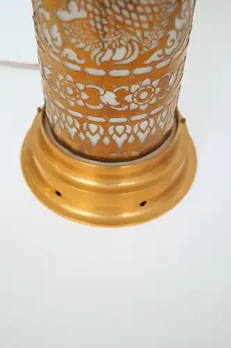 Art Deco Tischlampe "THAI DANCER" Einzelstück Glassockel antiker Schirm