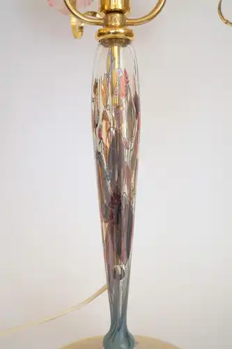 Jugendstil Lampe "GLAS ROSES" Einzelstück sig. "Vera Bauer" Kunstglas Lampe