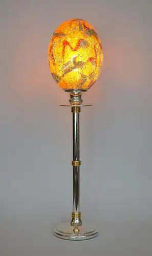 Art Deco Lampe Messing Tischleuchte "GOLDEN EI ZWEI" Tischlampe Chrom Leuchte