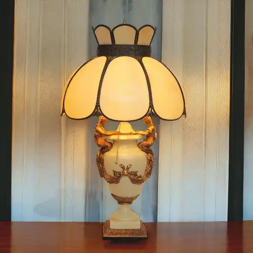 Große JUGENDSTIL Prunkleuchte klassisch Figur Amphore Lampe Leuchte Tiffany