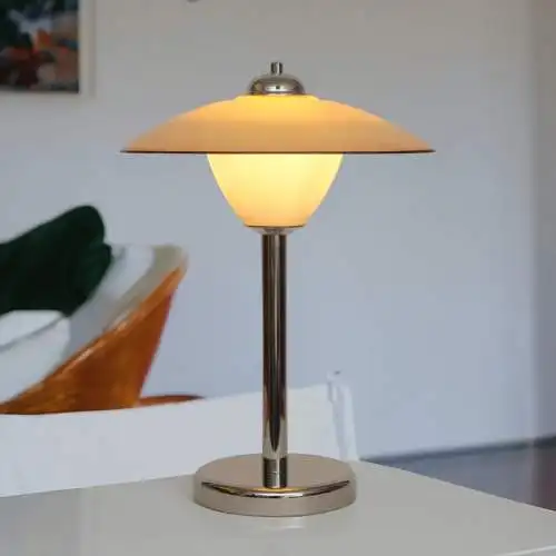 Art Deco Schreibtischleuchte "RIVERIA"  Chrom Unikat Tischlampe Unikat