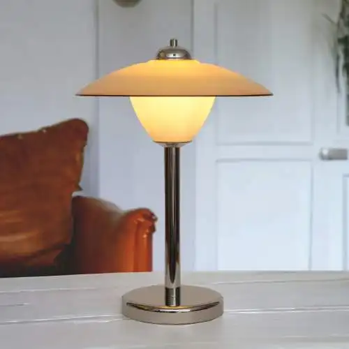 Art Deco Schreibtischleuchte "RIVERIA"  Chrom Unikat Tischlampe Unikat