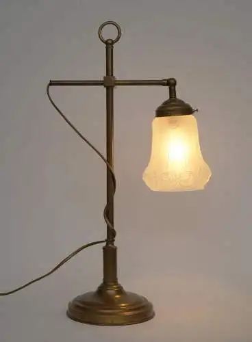 Orig. Jugendstil Leseleuchte Messinglampe Berlin Bibliothek Kontorleuchte 1920