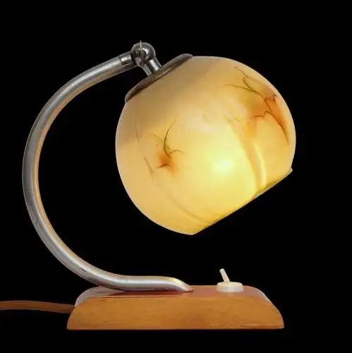 Art Deco Nachttischlampe 1930er Messinglampe zierlich Wandlampe