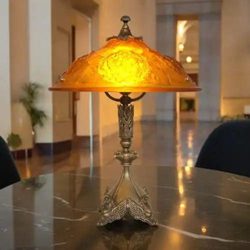 Regency Design Art Deco Tischleuchte "SECRETARIAT" Unikat Messing Tischlampe