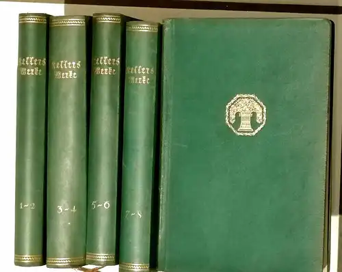 Keller, Gottfried: Gottfried Kellers Werke in 10 Teilen [in fünf Bänden]. LEDER-Einbände - KOMPLETT ! -  Herausgegeben mit Einleitungen und Anmerkungen versehen von Max Zolliger in Verbindung mit Heinz Amelung und Karl Polheim. 