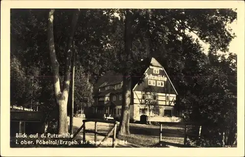 Ak Oberpöbel Dippoldiswalde im Osterzgebirge, Blick auf die Putzmühle, Wald