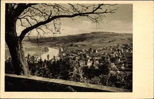 Ak Vlotho in Nordrhein Westfalen, Blick vom Amtshausberg auf die Weser und den Ort