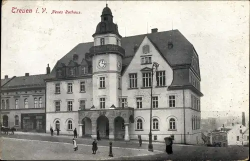 Ak Treuen im Vogtland Sachsen, Neues Rathaus, Außenansicht