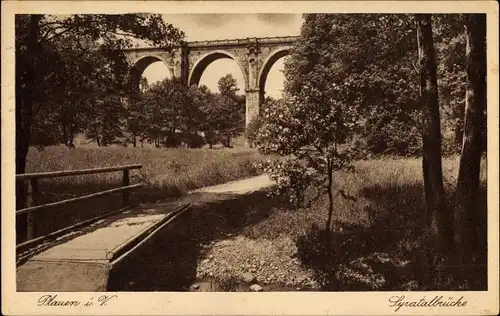 Ak Plauen im Vogtland, Blick auf die Syratalbrücke