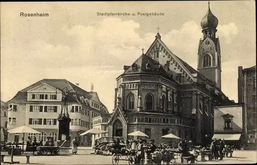 Ak Rosenheim in Oberbayern, schöne Detailansicht