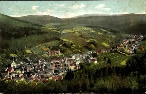 Ak Ruhla in Westthüringen, Blick von der Carolinenhöhe, Totalansicht