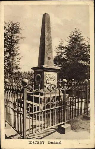 Ak Idstedt in Schleswig Holstein, Denkmal, Gesamtansicht