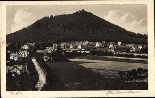 Ak Görlitz in der Lausitz, Totalansicht vom Ort, Blick auf die Landeskrone