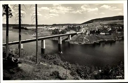 Ak Saalburg Ebersdorf in Thüringen, Neue Brücke, Landschaft, Wohnhäuser