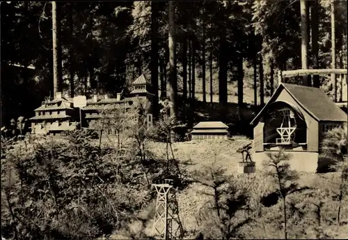 Ak Waschleithe Grünhain Beierfeld, Heimateck, ehem. Unterkunftshaus m. Bergstation, Fichtelberg