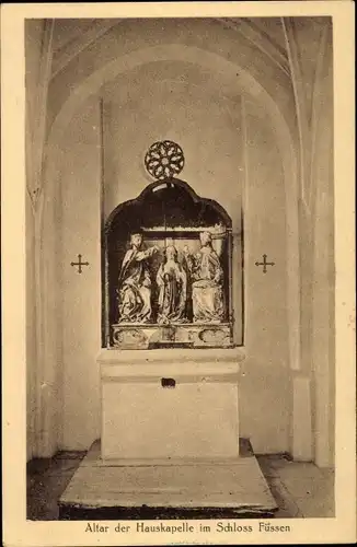 Ak Füssen im Ostallgäu, Altar der Hauskapelle im Schloss Füssen