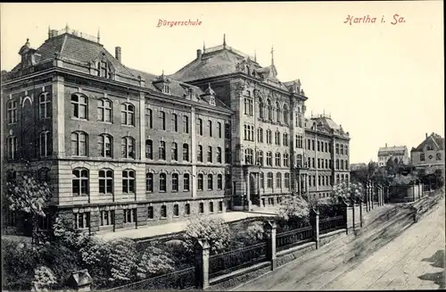 Ak Hartha Mittelsachsen, Bürgerschule