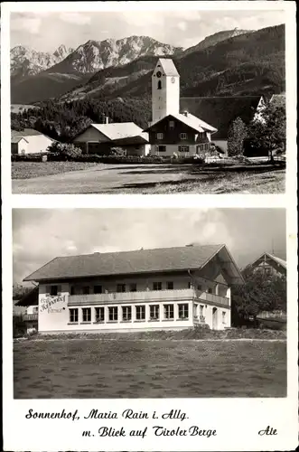 Ak Maria Rain Oy Mittelberg Oberallgäu, Sonnenhof Maria Rain, Tiroler Berge