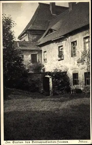 Ak Zittau in der Oberlausitz, Im Garten des Dornspach'schen Hauses