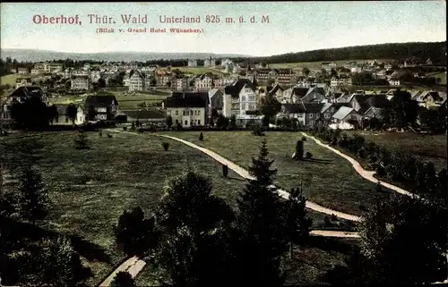 Ak Oberhof im Thüringer Wald, Blick auf den Ort mit Umgebung vom Grand Hotel Wünscher aus