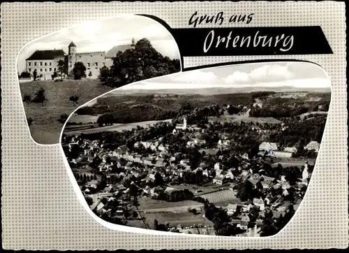 Ak Ortenburg Niederbayern, Panorama vom Ort, Fliegeraufnahme, Schloss Ortenburg