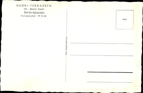 Ak Berlin Spandau, Guski Terrassen, Heerstraße 43