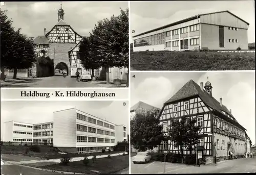 Ak Bad Colberg Heldburg in Thüringen, Untere Vorstadt, Turnhalle, Polytechnische Oberschule