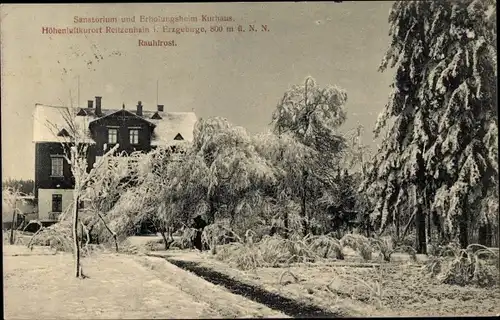 Ak Reitzenhain Marienberg im Erzgebirge, Sanatorium und Erholungsheim, Rauhfrost