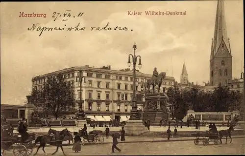 Ak Hamburg, Kaiser Wilhelm Denkmal