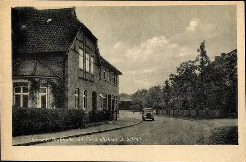 Ak Pattensen in Niedersachsen, Dorfstraße mit Geschäftshaus